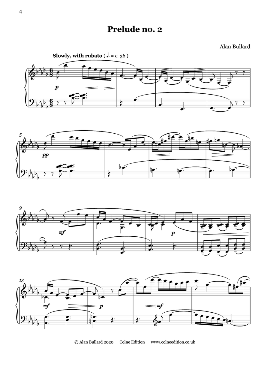 Twelve or Thirteen Preludes for Piano Solo, Set Two (minor keys) Piano Solo scores gallery preview page 4
