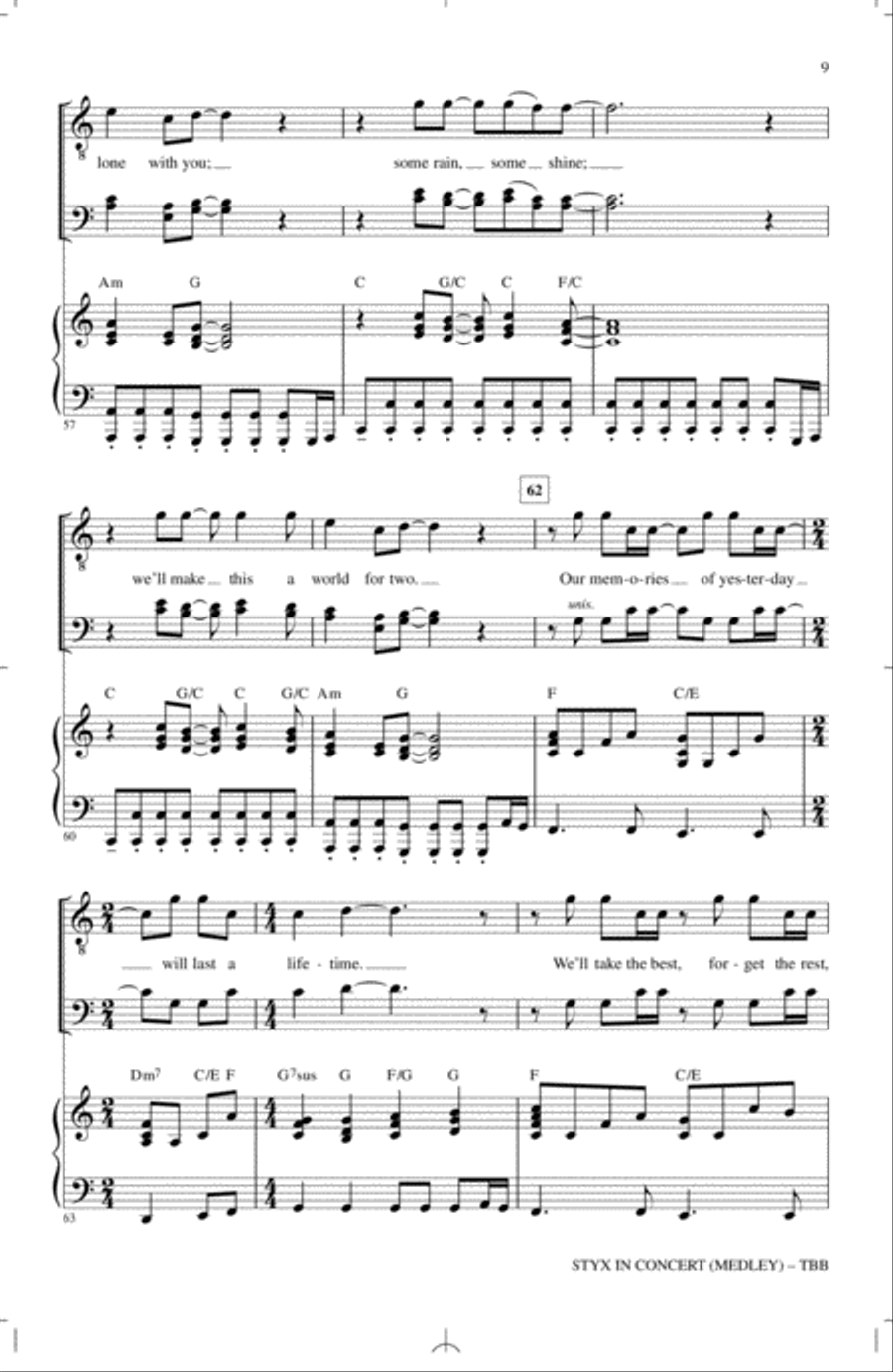Styx In Concert (Medley) 3-Part scores gallery preview page 8