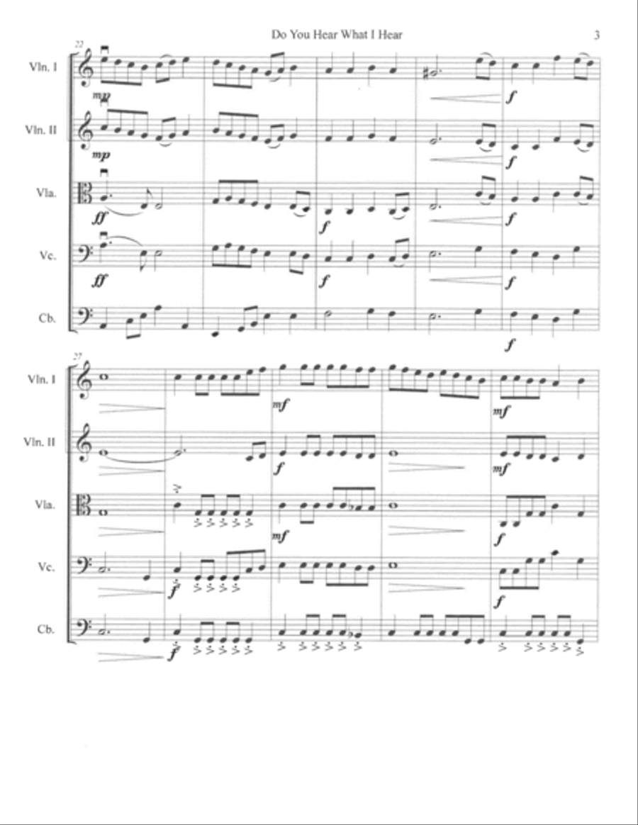 Do You Hear What I Hear String Orchestra scores gallery preview page 3