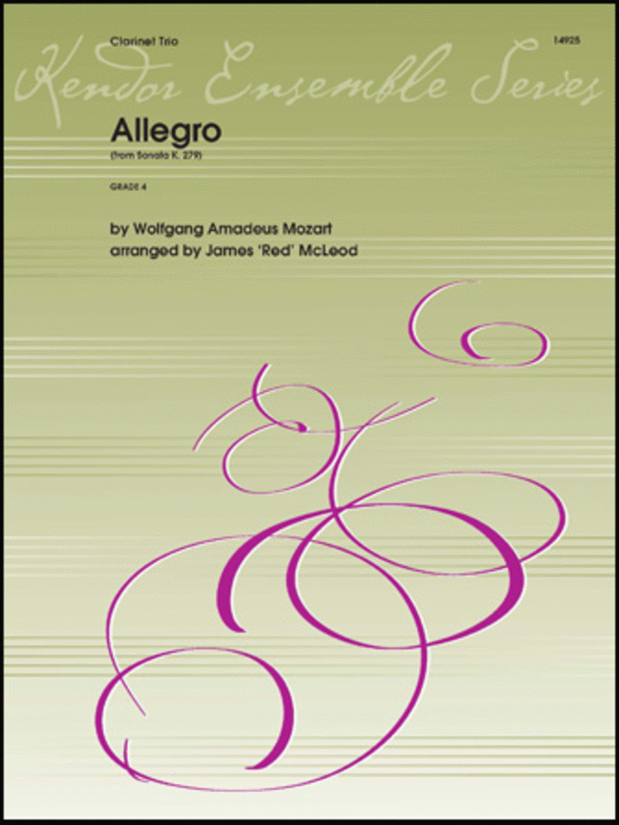 Allegro (from Sonata K. 279) Clarinet Trio scores gallery preview page 1