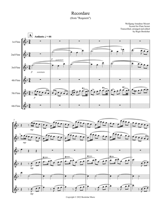 Recordare (from "Requiem") (F) (Flute Sextet)