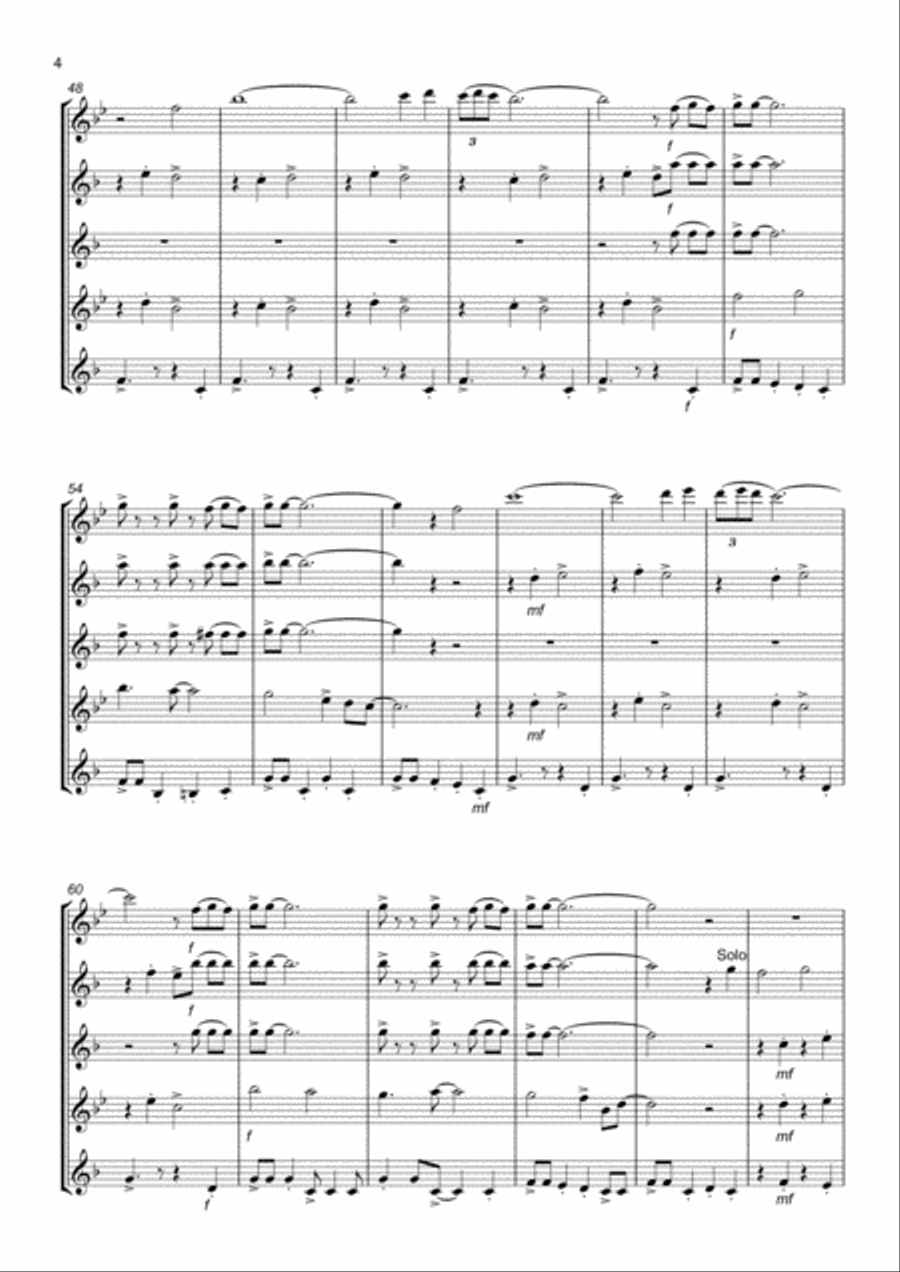 The Continental – Saxophone Quintet Saxophone Quintet scores gallery preview page 4