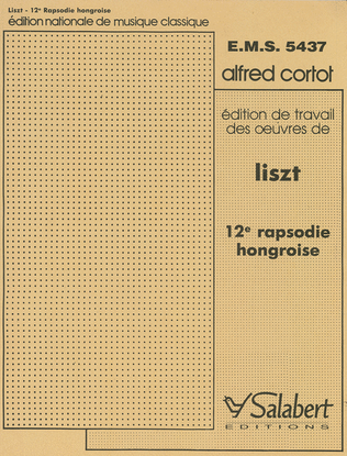 Book cover for Rhapsodie hongroise n° 12