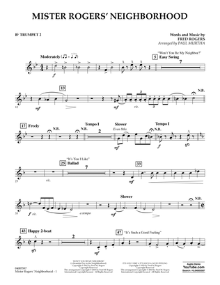 Mister Rogers' Neighborhood (Arr. Paul Murtha) - Bb Trumpet 2