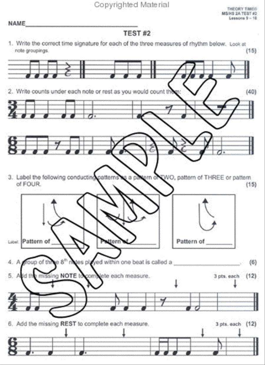 Test Pak for Middle School / High School 2A Test Packs scores gallery preview page 4