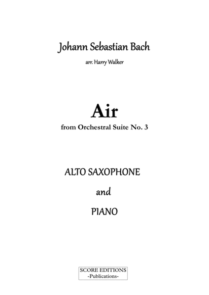 Bach Air from Suite No.3 (for Alto Saxophone and Piano) image number null