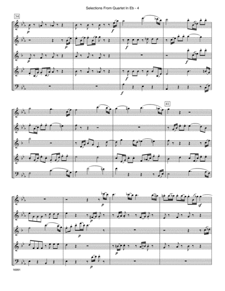 Selections From Quartet In Eb (Op. 33, No. 2) - Conductor Score (Full Score)