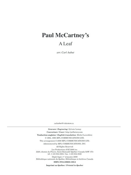 Paul McCartney’s - A Leaf