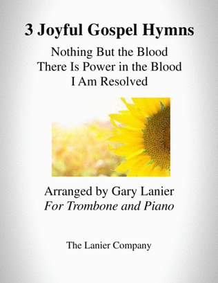 Book cover for 3 JOYFUL GOSPEL HYMNS (for Trombone with Piano - Instrument Part included)