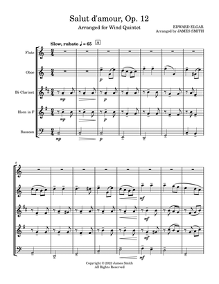Salut d'amour, Op. 12 for Wind Quintet