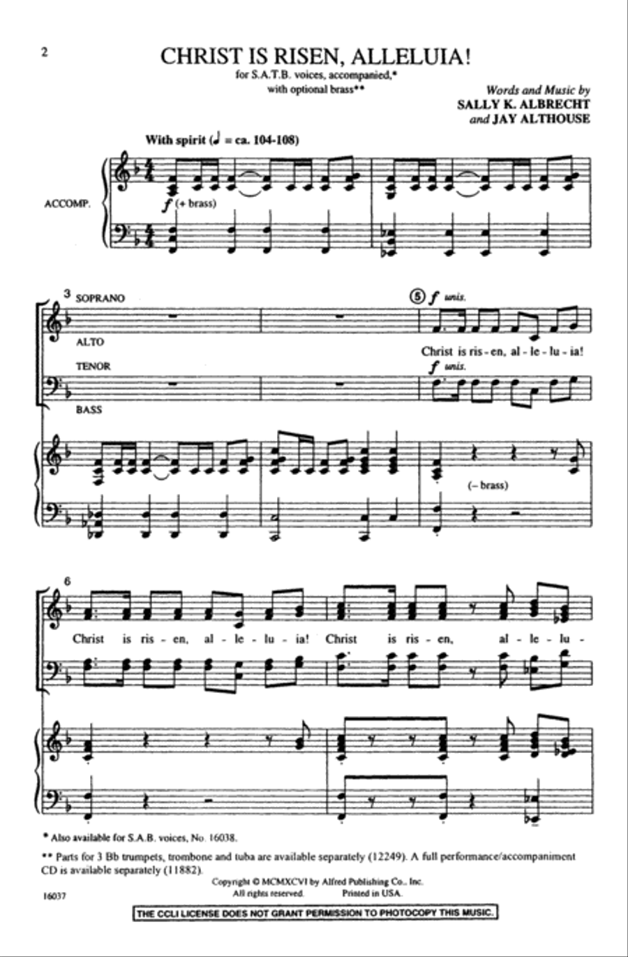 Christ Is Risen, Alleluia! 4-Part scores gallery preview page 2