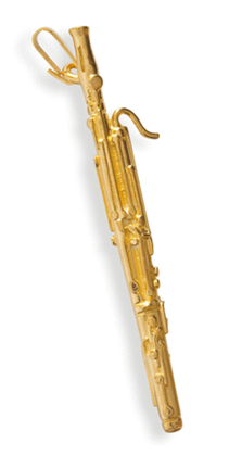 Gold-plated pendant : bassoon