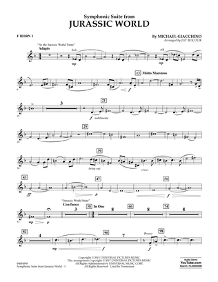 Jurassic World (Symphonic Suite) - F Horn 1