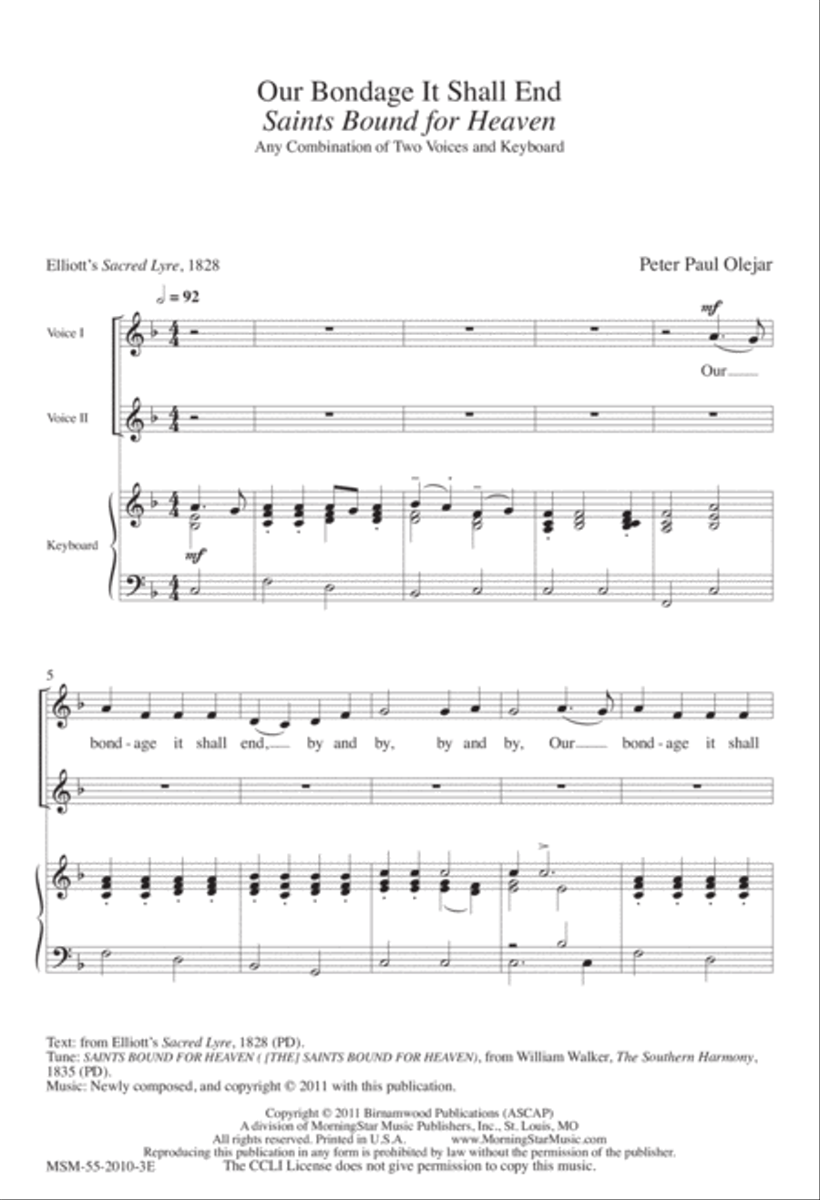 Our Bondage It Shall End (Saints Bound for Heaven) Choir scores gallery preview page 2