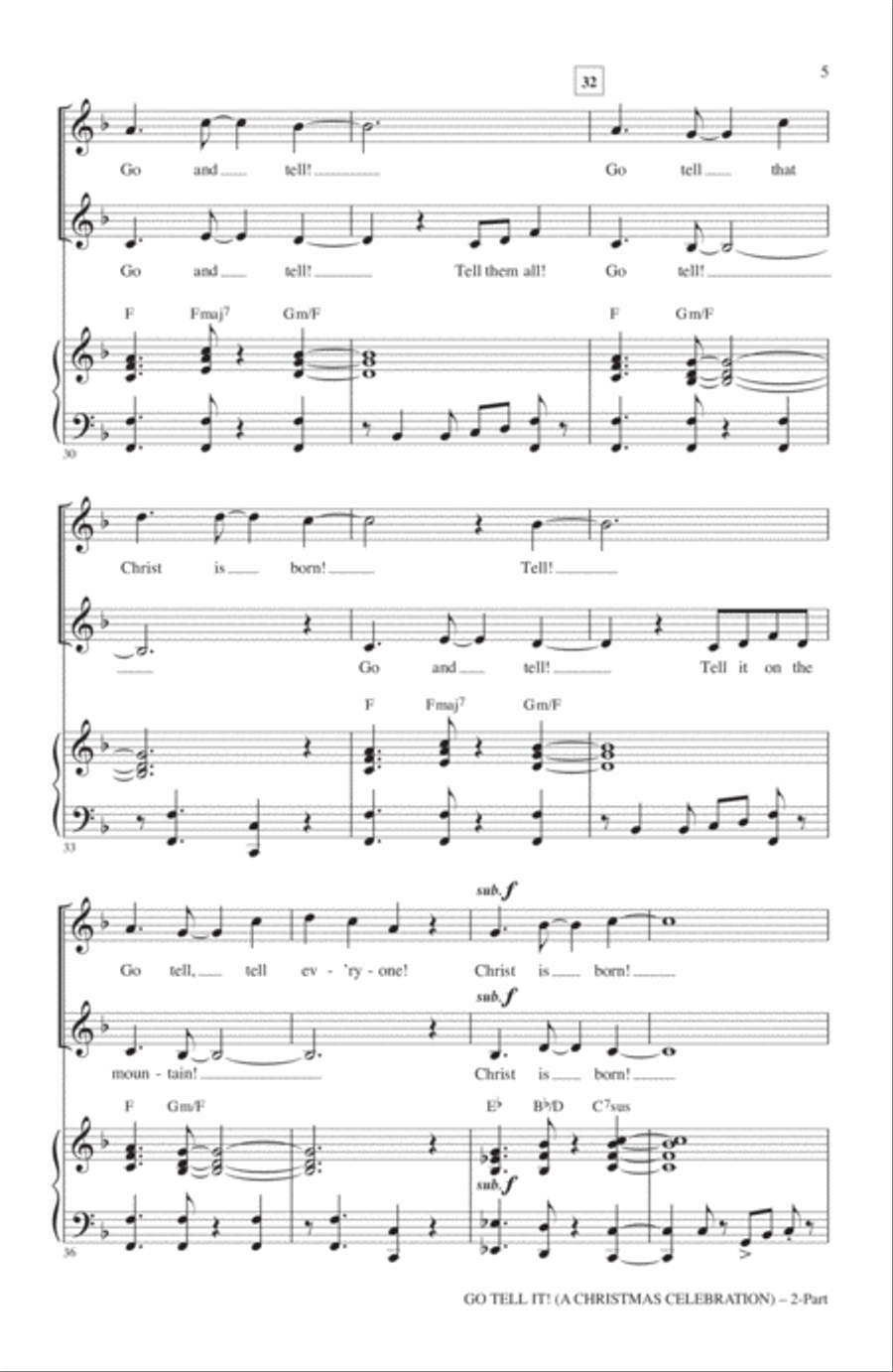 Go Tell It On The Mountain 2-Part scores gallery preview page 4