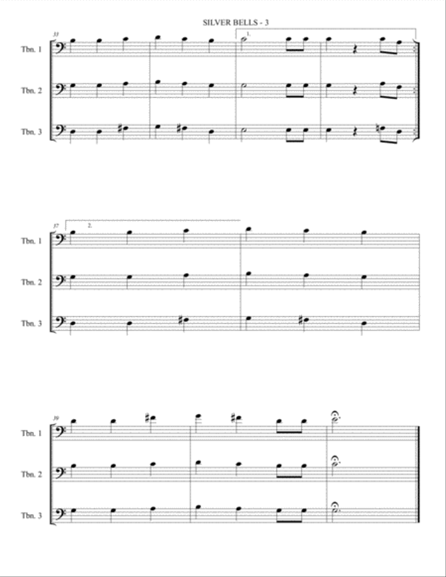 Silver Bells Trombone Trio scores gallery preview page 4