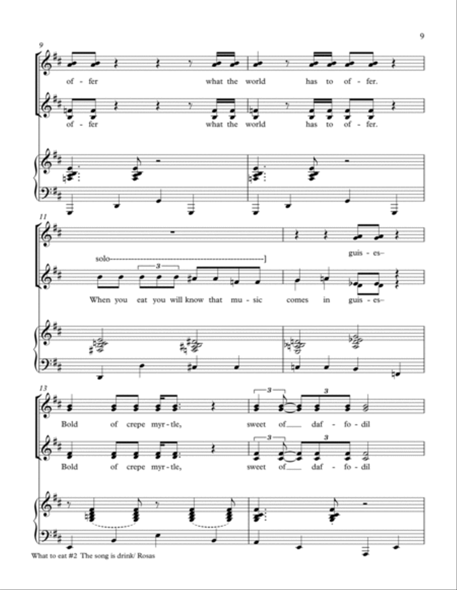 What to Eat, What to Drink #2 The Song is Drink Choir scores gallery preview page 2