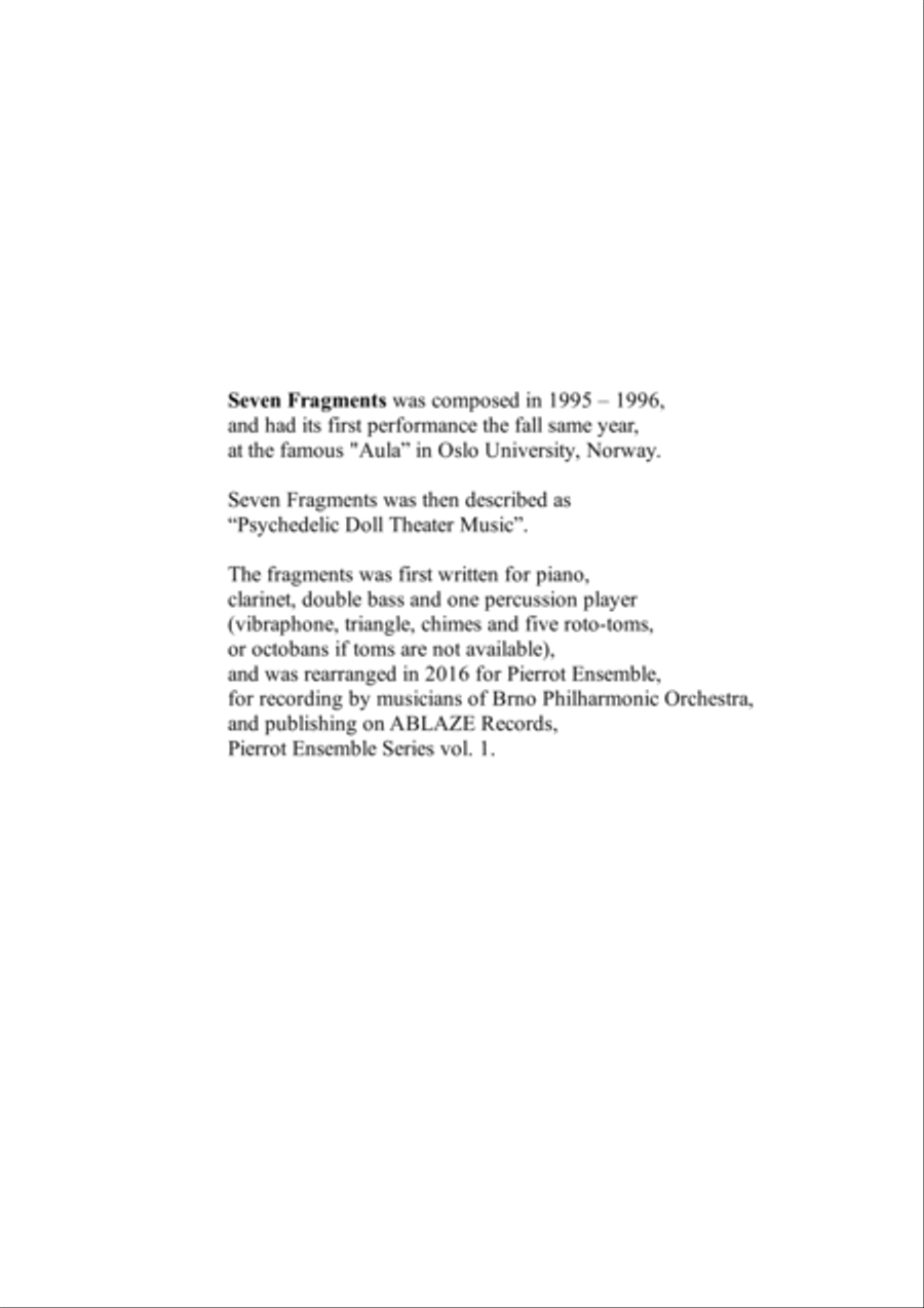 7 Fragments for Pierrot Ensemble Chamber Orchestra scores gallery preview page 3