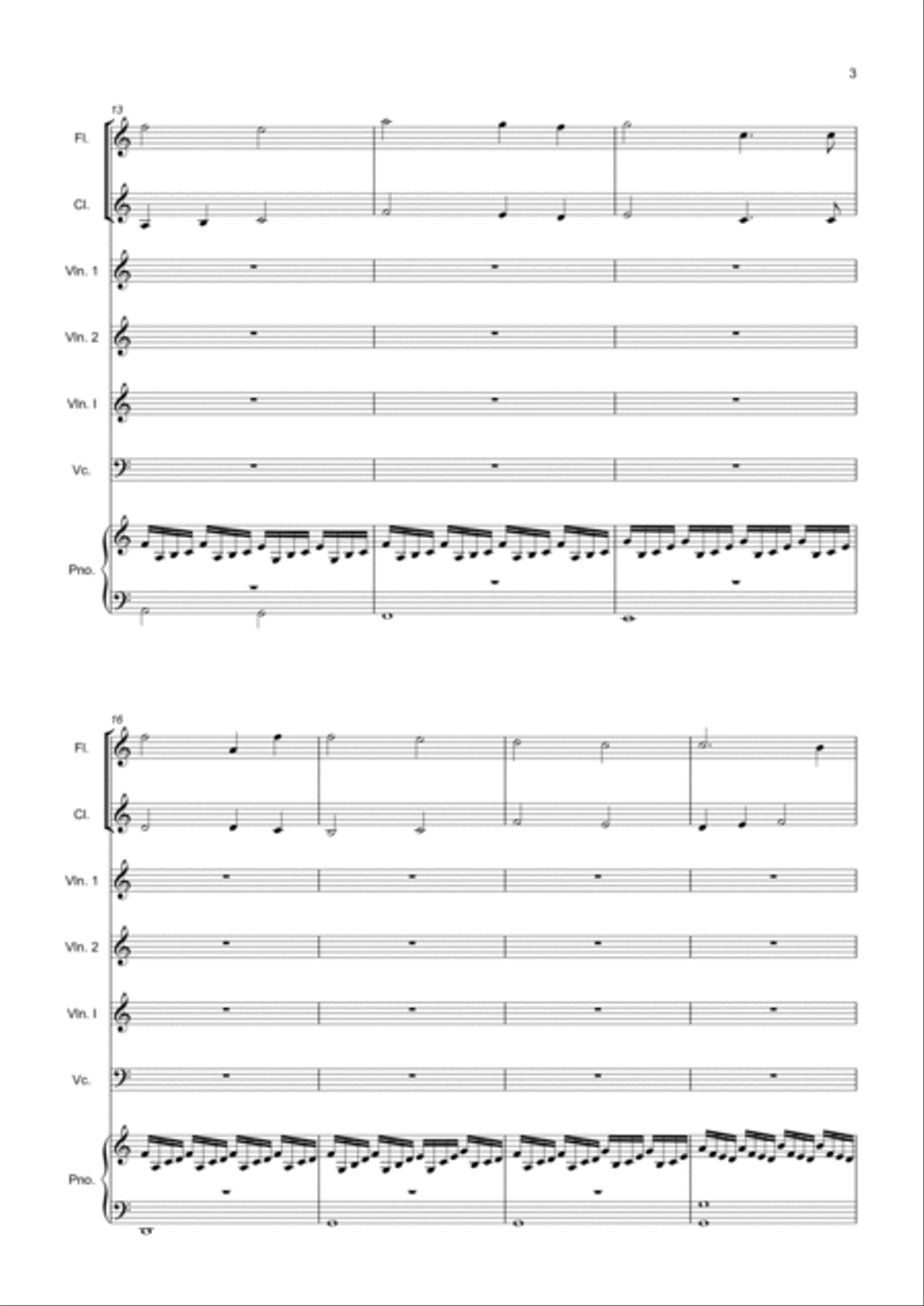 Recorder Quartet Sonata 2 mov III Lagramente Recorder scores gallery preview page 3