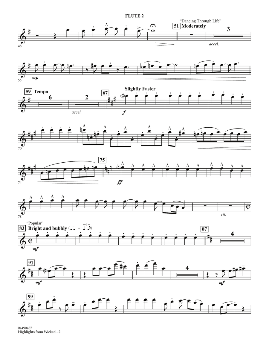 Highlights from Wicked - Flute 2 Full Orchestra scores gallery preview page 2