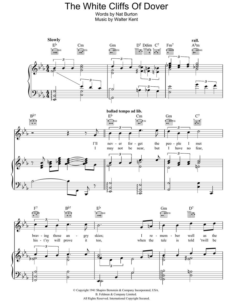 The White Cliffs Of Dover Guitar scores gallery preview page 1