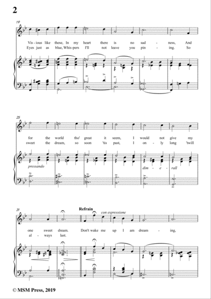 Henry Ingraham-Don't Wake Me Up,I'm Dreaming,in B flat Major,for Voice&Piano Voice scores gallery preview page 4