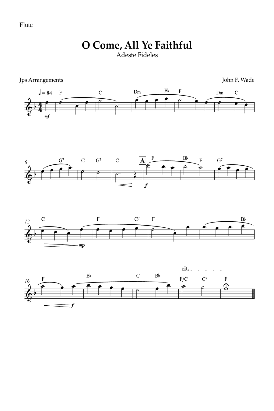 O Come, All Ye Faithful for Woodwind quartet Woodwind Quartet scores gallery preview page 3