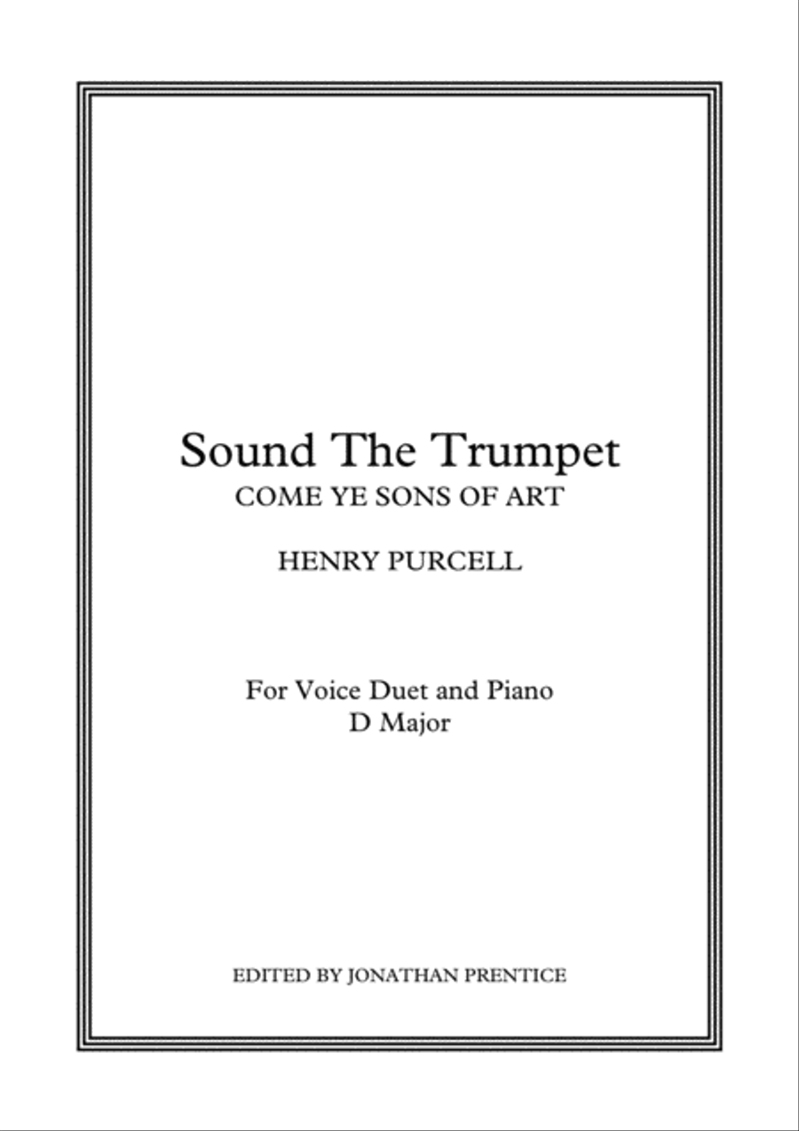 Sound The Trumpet - Come Ye Sons Of Art (D Major) Piano scores gallery preview page 1