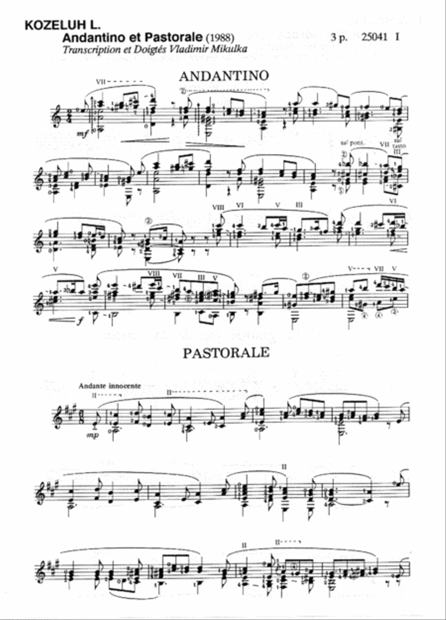 Andantino Et Pastorale Acoustic Guitar scores gallery preview page 2