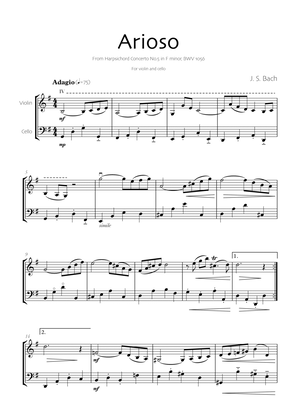 Book cover for Arioso - Bach (Violin and Cello)