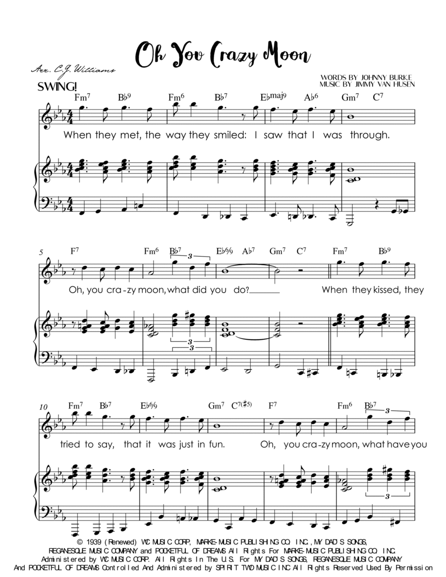 Oh, You Crazy Moon Voice scores gallery preview page 1