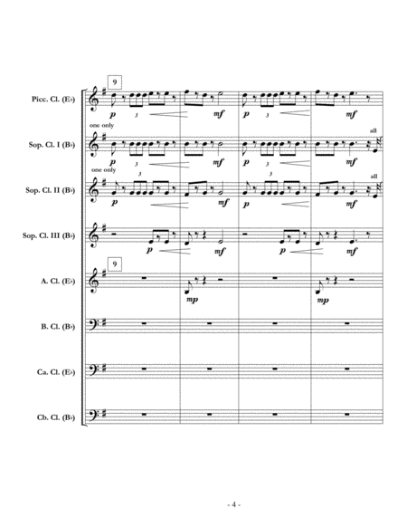 Nutcracker Suite, Mvt. II "March of the Toy Soldiers" for clarinet choir (full score & set of parts) image number null