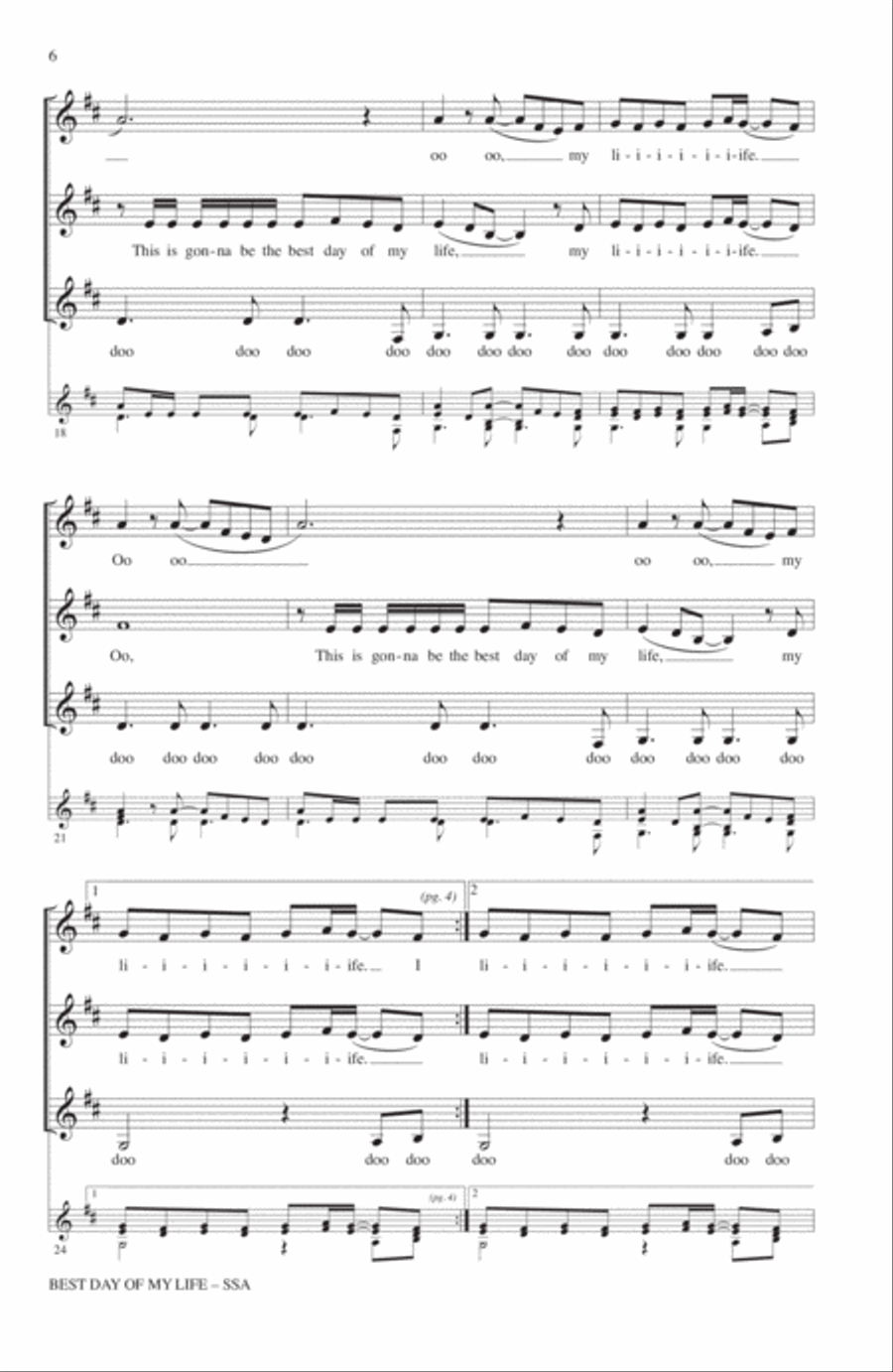 Best Day Of My Life (arr. Deke Sharon)