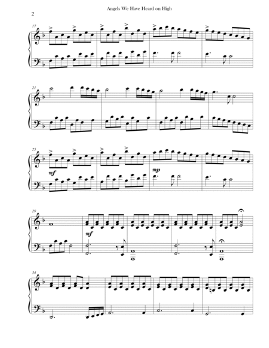 Angels We Have Heard on High (Advanced Piano) Angels We Have Heard on High (Advanced Piano) Piano Solo scores gallery preview page 2