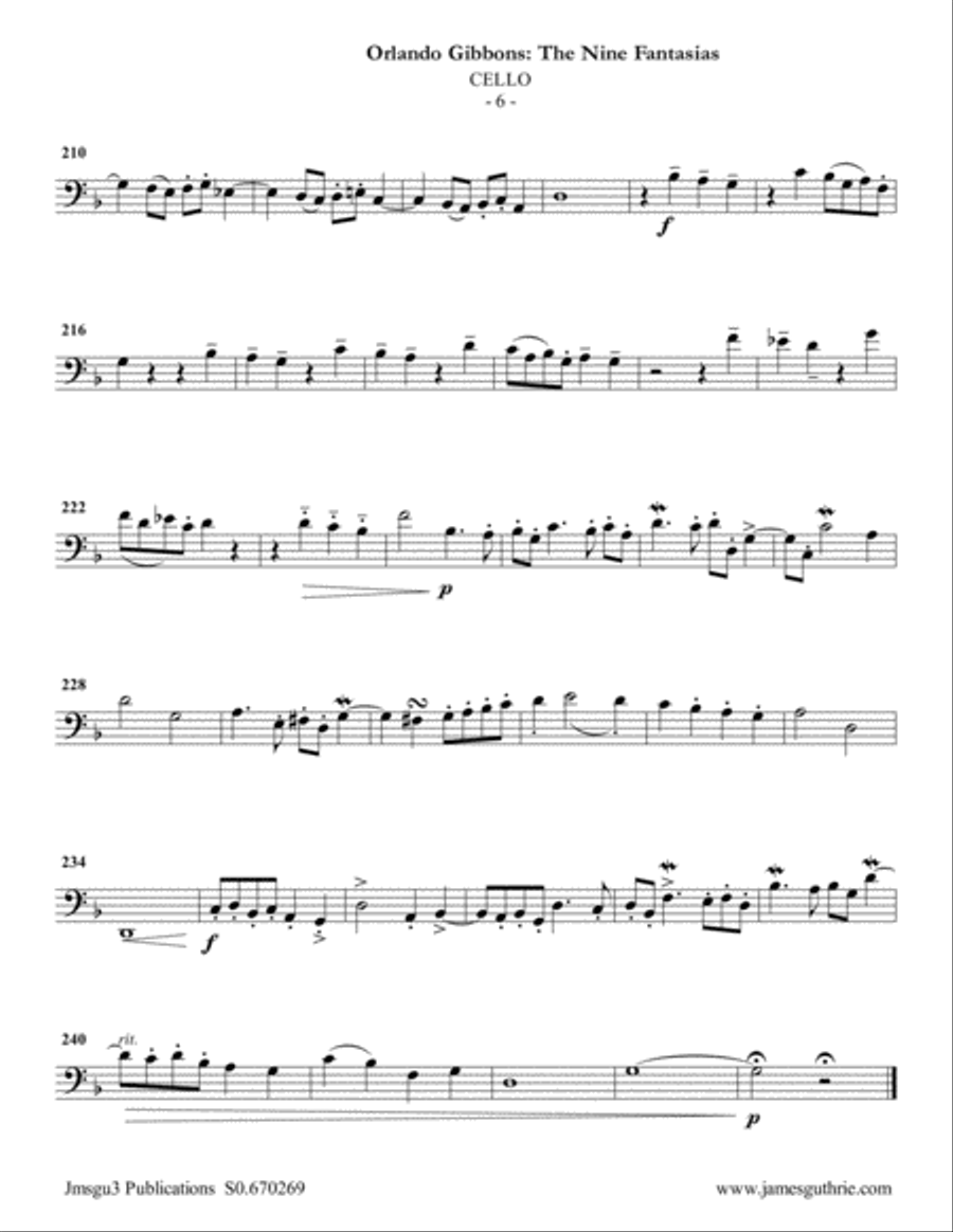 Gibbons: The Nine Fantasias for Violin, Flute & Cello Flute scores gallery preview page 6