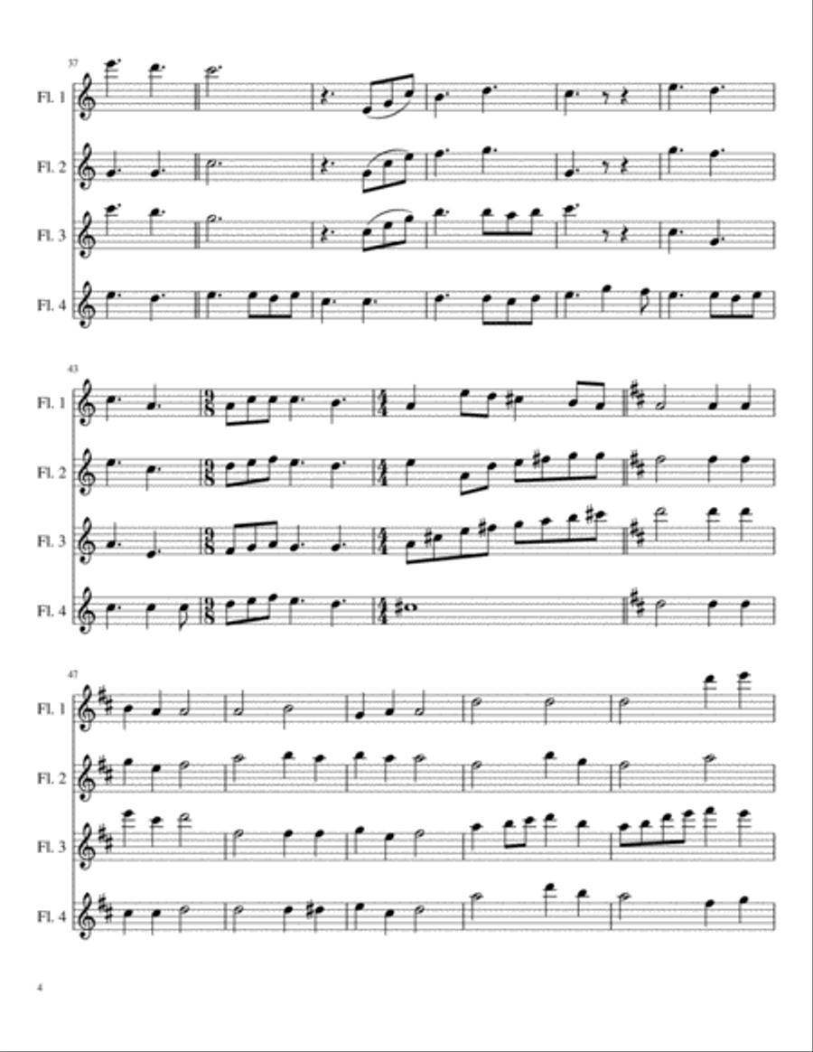 Fairest Lord Jesus Woodwind Ensemble scores gallery preview page 4