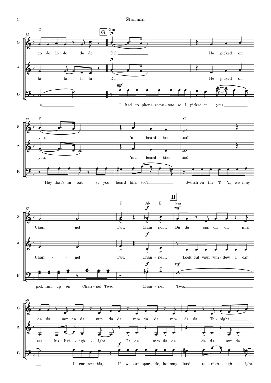 Starman (arr. Ed Aldcroft) 3-Part scores gallery preview page 4