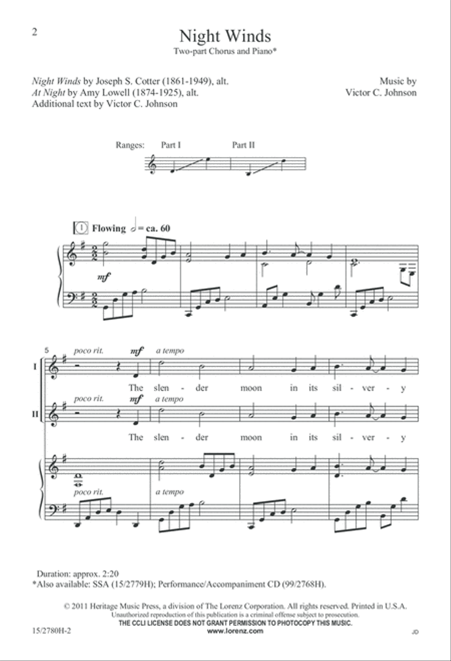 Night Winds Night Winds 2-Part scores gallery preview page 3