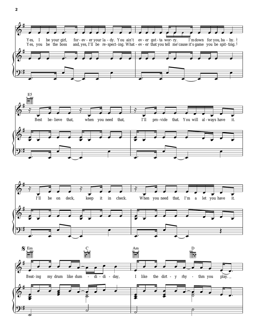 Hey Mama Hey Mama Piano, Vocal, Guitar scores gallery preview page 2