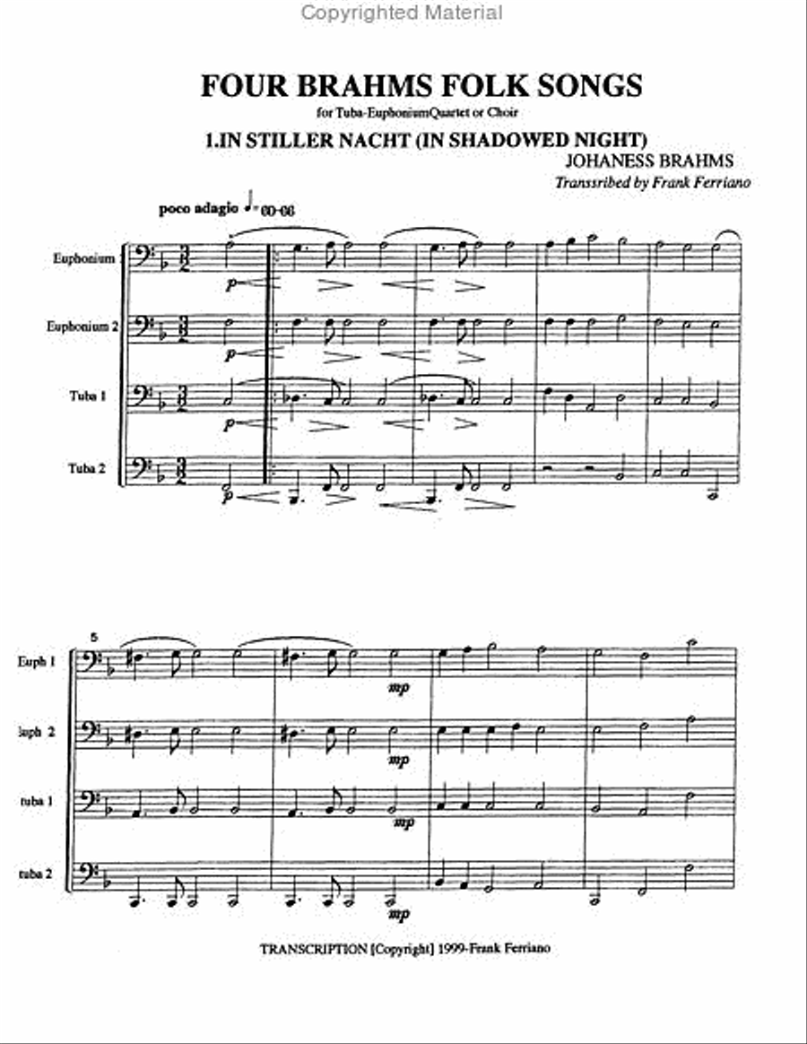 Four Brahms Folk Songs EETT scores gallery preview page 2