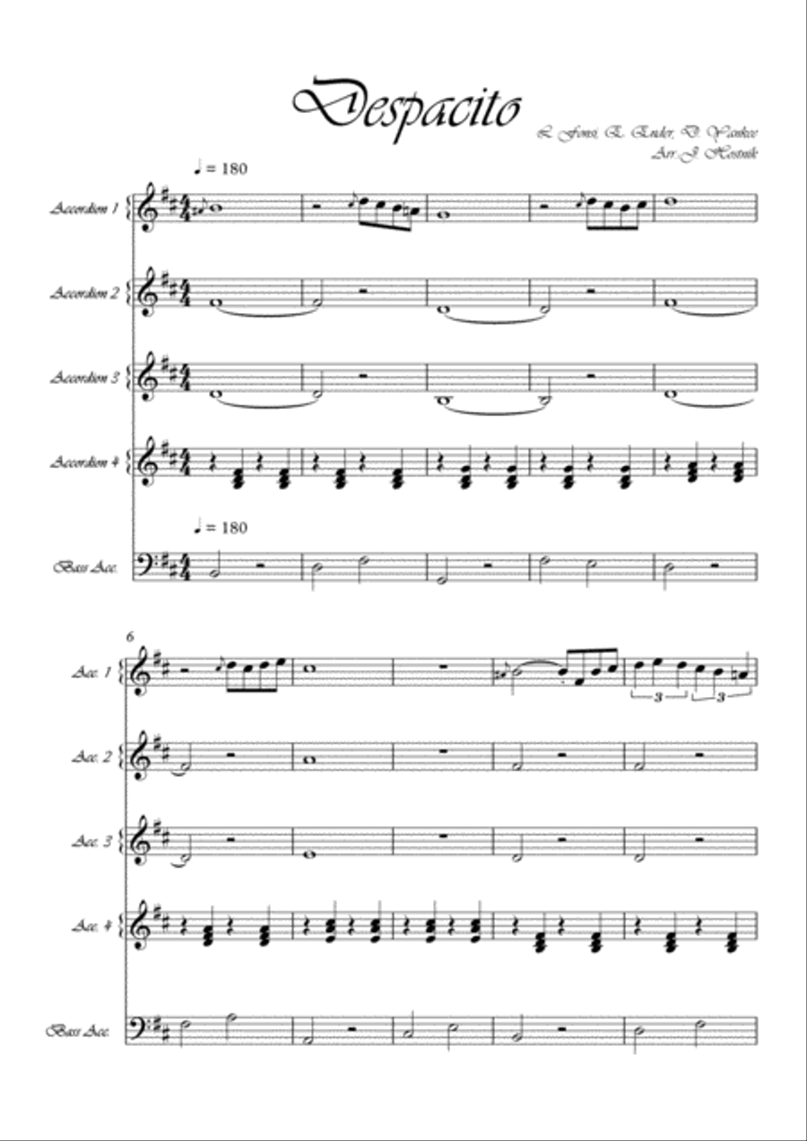 Despacito Large Ensemble scores gallery preview page 1