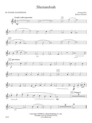 Shenandoah: B-flat Tenor Saxophone