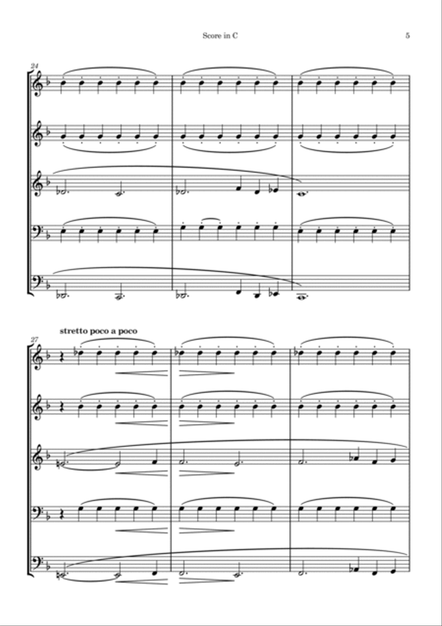 Grieg: Til våren - To the Spring (Brass Quintet) Brass Quintet scores gallery preview page 5