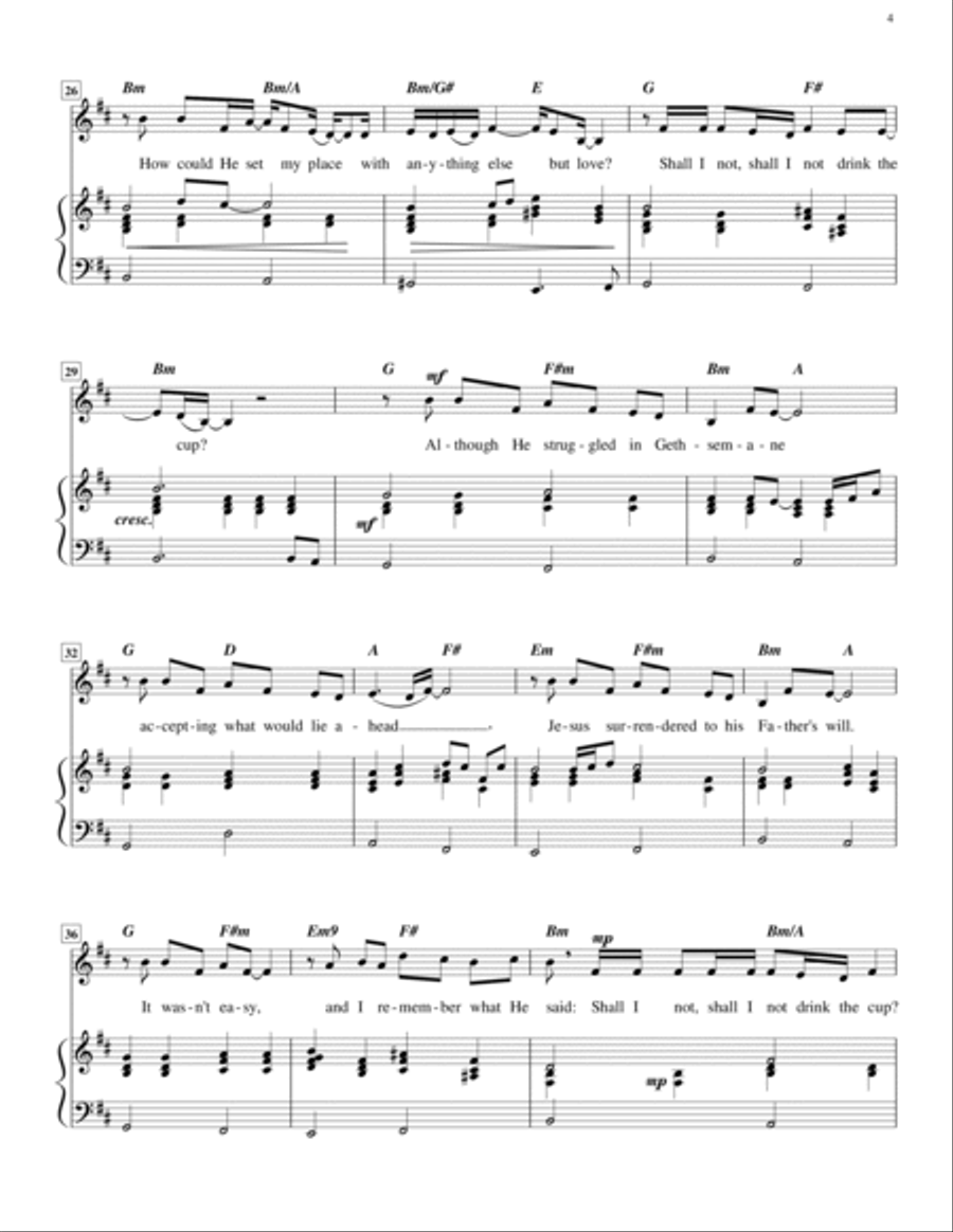 Shall I Not Drink the Cup? (high voice) High Voice scores gallery preview page 4