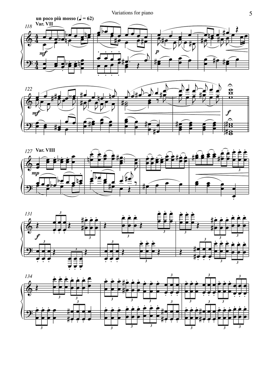 Variations for Piano Variations for Piano Piano Solo scores gallery preview page 5