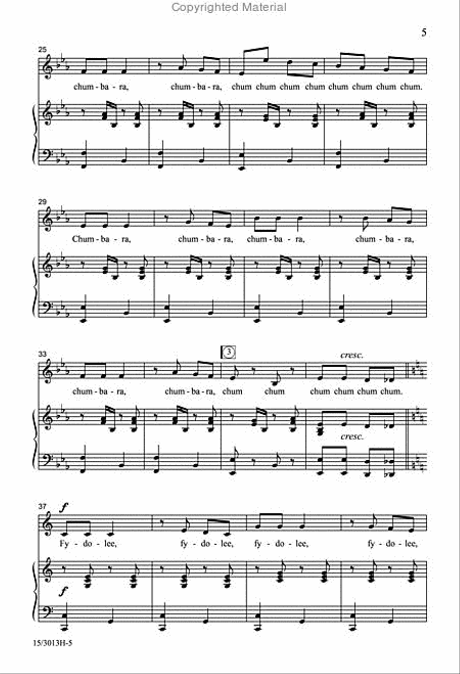Chumbara Unison Choir scores gallery preview page 4