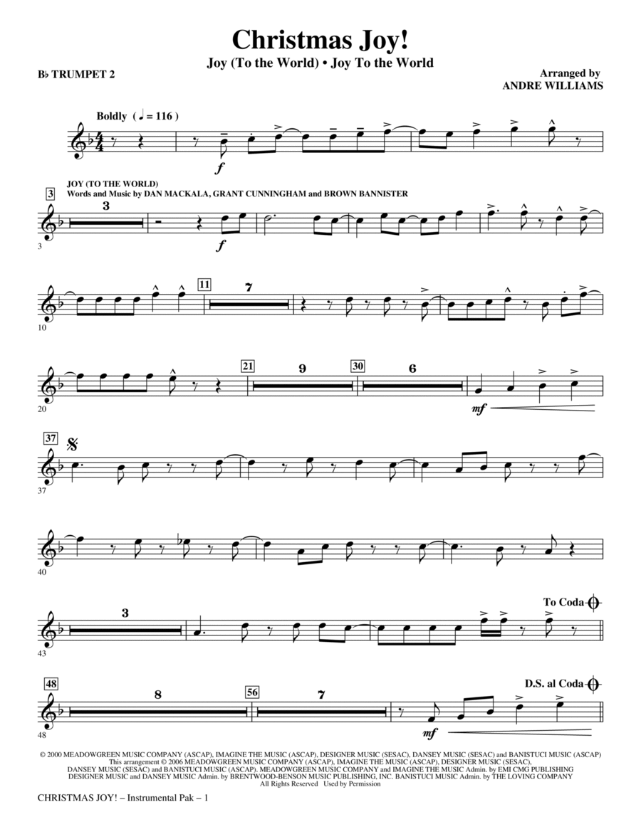Christmas Joy! - Trumpet 2 Choir scores gallery preview page 1