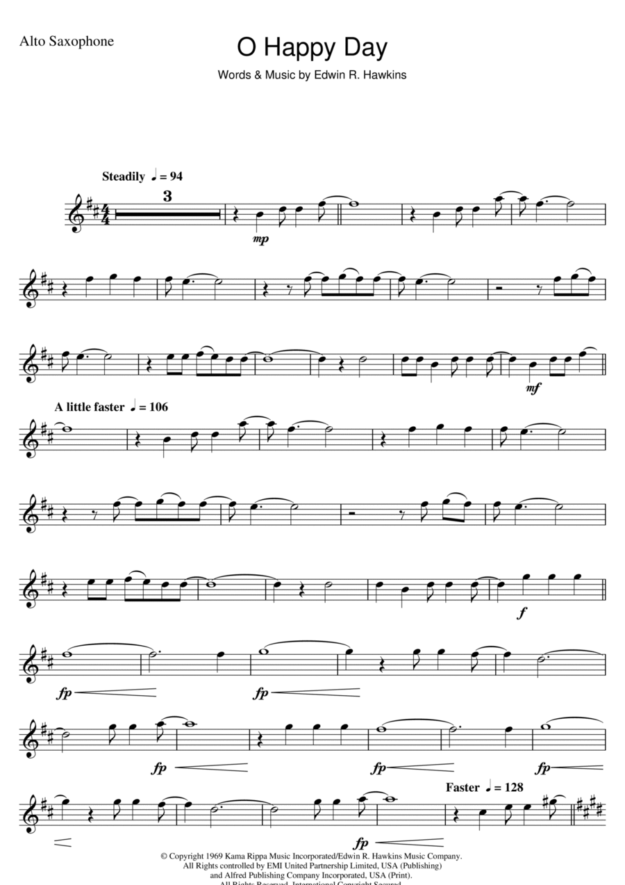 Oh Happy Day Piano scores gallery preview page 1