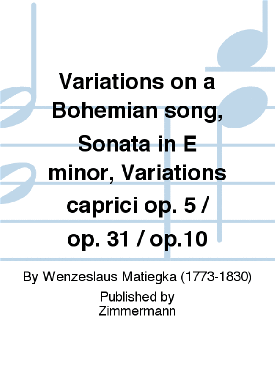 Variations on a Bohemian song, Sonata in E minor, Variations caprici Op. 5 / Op. 31 / op.10 Classical Guitar scores gallery preview page 1