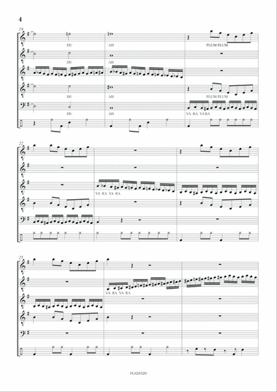The flight of the bumblebee (A Cappella Funky) 4-Part scores gallery preview page 6